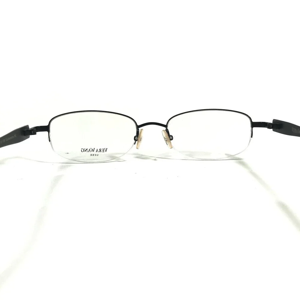 Vera Wang Luxe Eyeglasses Frames Exuberance BK Black Round Half Rim 51-18-138